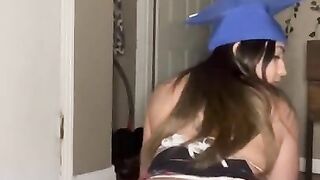 School girl twerking