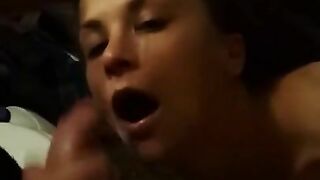 Amateur teen wife take double cumshot and face (slaps, mouth gape)