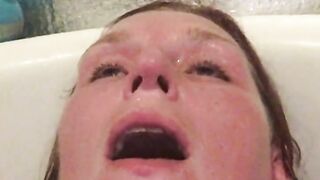 Mistress Wriggler having the most insane orgasm in the bath