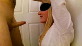 Blonde Tied up Face Fucked with Huge Thick Facial