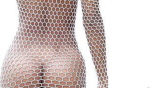 Putri Cinta in a Net Dress showing off her ass hole