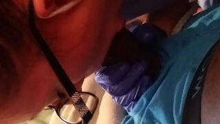 Sexy Nurse With Latex Gloves Gives Blow Job To Patient No COVID-19