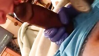 Sexy Nurse With Latex Gloves Gives Blow Job To Patient No COVID-19