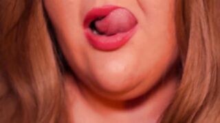 ASMR licking sensual lips Wet mouth