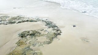 Handjob on the beach! We almost got caught!