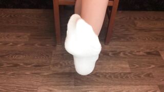 Fuck girl white sock, sockjob and pov show socks, smell socks and domination