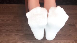 Fuck girl white sock, sockjob and pov show socks, smell socks and domination