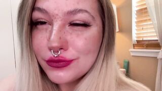 ASMR AHEGAO sucking moaning giggling sounds from Sexy cute blonde MILF