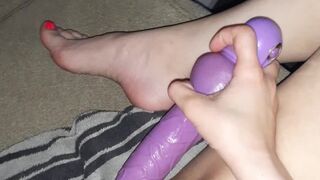 Filming solo, using vibrator and my feet to get off