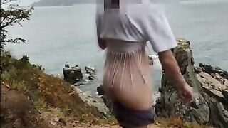 She showed her ass, people were walking around, it was risky