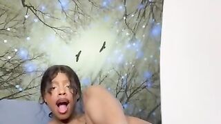 Big Nipple Ebony teases her pink pussy