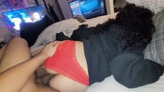 Tight ass 18 yr old let's me pull her panties to the side and pound her first thing in the morning