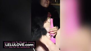 Babe masturbating shyly in BMW i8 in parking lot dildo & vibrator to orgasm while cars drive by - Lelu Love