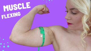 Muscle flexing and measuring muscle girl michellexm