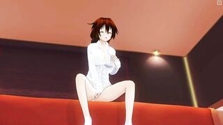 3D HENTAI Redhead girlfriend masturbates on your bed