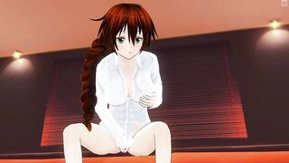 3D HENTAI Redhead girlfriend masturbates on your bed