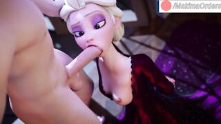 Elsa from Frozen Blows and Swallows. Animated| MakimaOrders