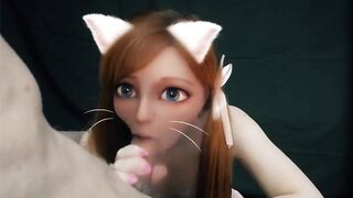 Cat girl in real life! waifu blowjob