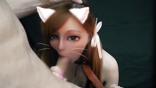 Cat girl in real life! waifu blowjob