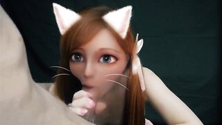 Cat girl in real life! waifu blowjob