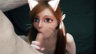 Cat girl in real life! waifu blowjob