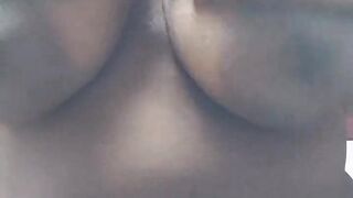 Tamil girl squeezing her big natural boobs. Busty Tamil ponnu