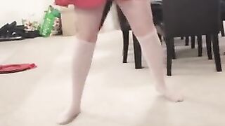 Tiktok weighted hula hoop while wearing at tail plug. Size Reveal at the end.