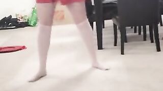 Tiktok weighted hula hoop while wearing at tail plug. Size Reveal at the end.