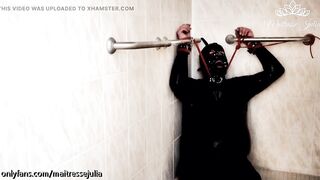 Mistress Julia - Teaser - This latex slave gives me everything he owns (full femdom movie 1 hour)