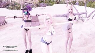 MMD Brave Girls - Chi Mat Ba Ram Ahri Kaisa Seraphine KDA Sexy Hot Dance League of legends Hentai