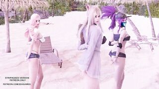 MMD Brave Girls - Chi Mat Ba Ram Ahri Kaisa Seraphine KDA Sexy Hot Dance League of legends Hentai