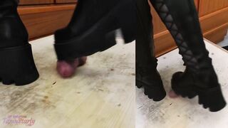 Chunky Aggressive Boots Hard Crushing Cock and Balls - CBT Bootjob Trample with TamyStarly