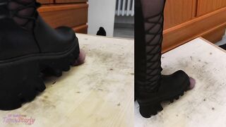 Chunky Aggressive Boots Hard Crushing Cock and Balls - CBT Bootjob Trample with TamyStarly