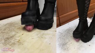 Chunky Aggressive Boots Hard Crushing Cock and Balls - CBT Bootjob Trample with TamyStarly