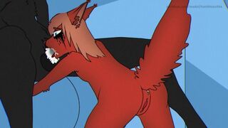 First Blowjob from Furry Foxy | Deep yiff hentai (cum inside mouth)