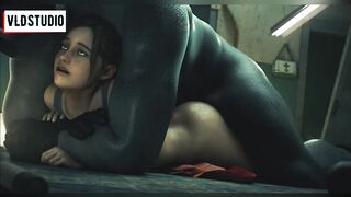 MONSTER COCK Mr.X Fucks Claire Redfield HARD Resident Evil Hentai 3D