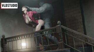 MONSTER COCK Mr.X Fucks Claire Redfield HARD Resident Evil Hentai 3D