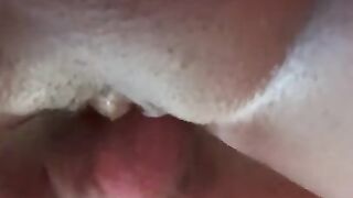 Girlfriend moaning and creamy backshots close up