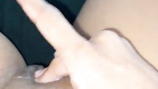 playing with cum in my pussy and making it creamy. wet pussy sounds and little moans