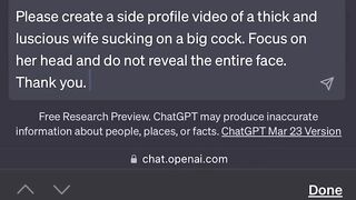 Big Cock Blow Job - using CHAT GPT porn artificial intelligence