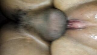 cheating slut wife getting fucked in doggy style pussy pounded hard by neighbor til creampie