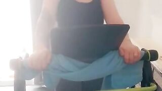 Step mom running on treadmill get fucked by step son