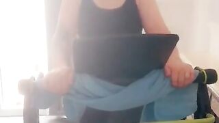 Step mom running on treadmill get fucked by step son