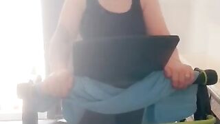 Step mom running on treadmill get fucked by step son