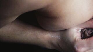 Hot milf makes me cum on oiled tits - slowmotion cum