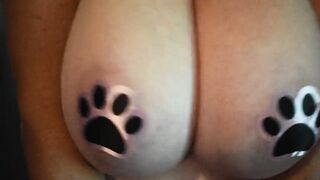 POV Puppy Paw Pasties on DDD Titties for You to Cum On!!