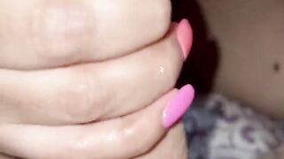 Latina colorful handjob nail tease