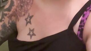 BBW stepmom MILF pisses before tattoo appt your POV