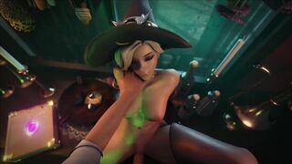 Xordel Mercy intense anal sex in Halloween hot tasty witch swallowing big dick up her tight ass intense sex cum inside gaping