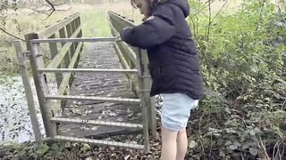 Muddy feet in a swampy bog